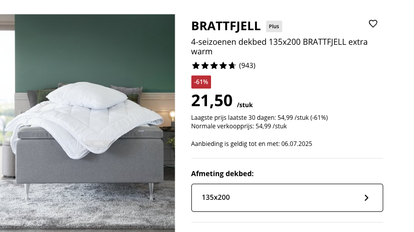 Dekbed Brattfjell 30 Juni