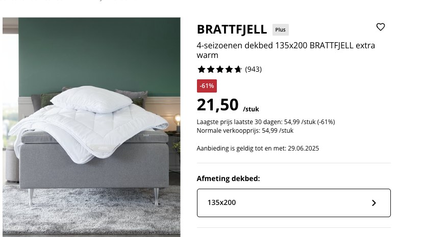 Dekbed Brattfjell 24 Juni