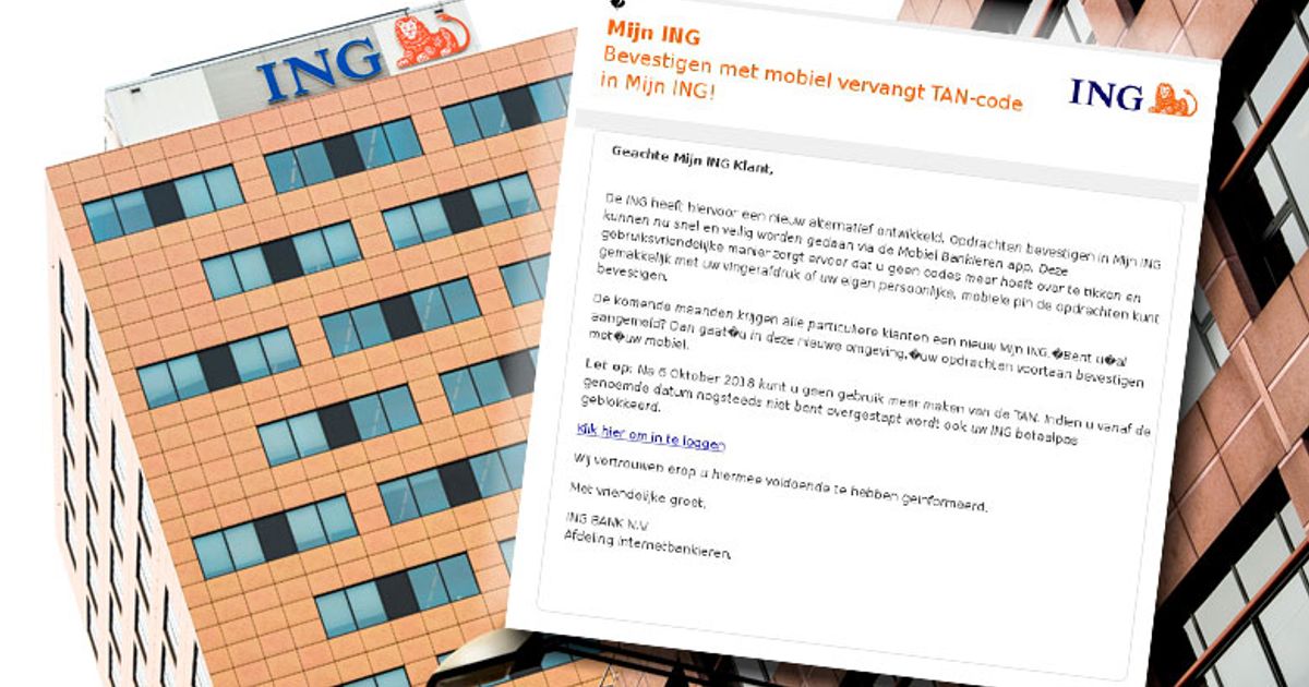 Let op: valse e-mail van 'ING' over TAN-codes | Radar