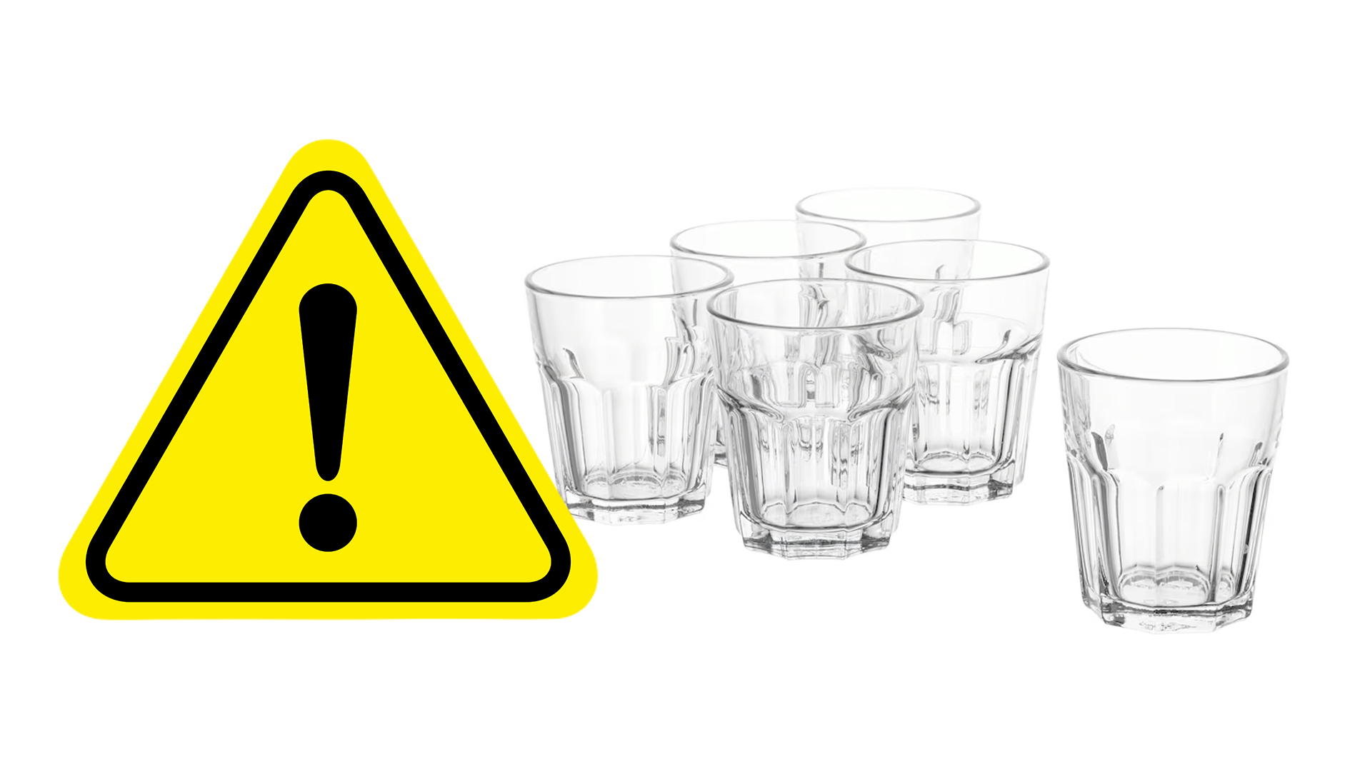 Veiligheidswaarschuwing Glazen