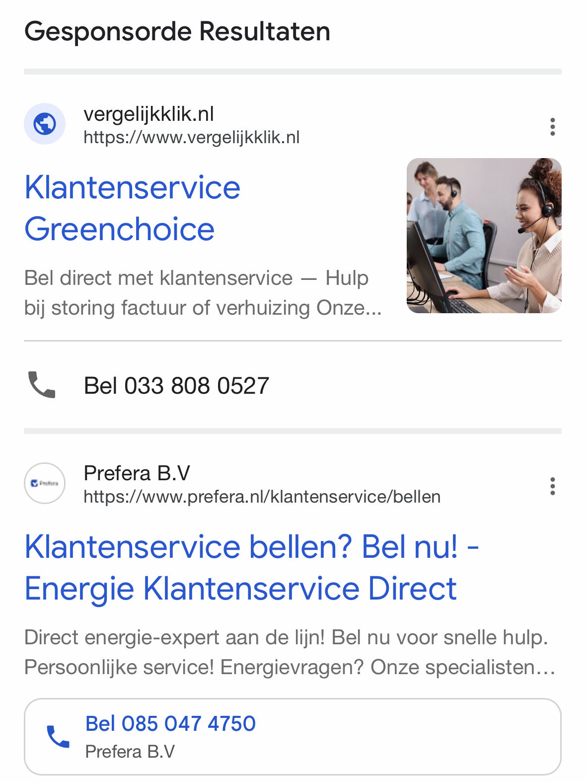 Foto  Klantenservice Greenchoice    Prefera En Vergelijkklik